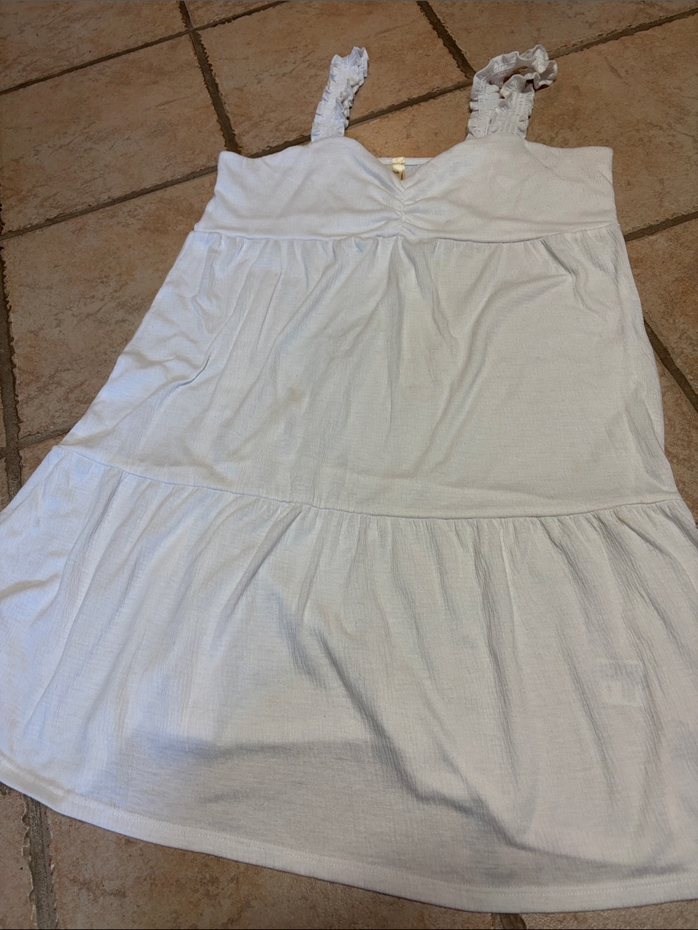 #🎉🎉🎉❌2/10$ ❌🎉🎉🎉

Lightweight White Sleeveless Chemise with Ruffle Straps
